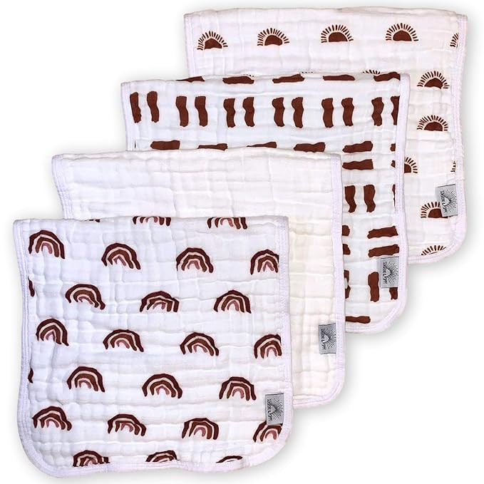 Muslin Burp Cloths for Baby Boys and Girls - Gender Neutral Spit Up Rags or Washcloths for Babies... | Amazon (US)