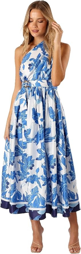 Petal & Pup Women's Naomi One Shoulder Midi Dress | Amazon (US)