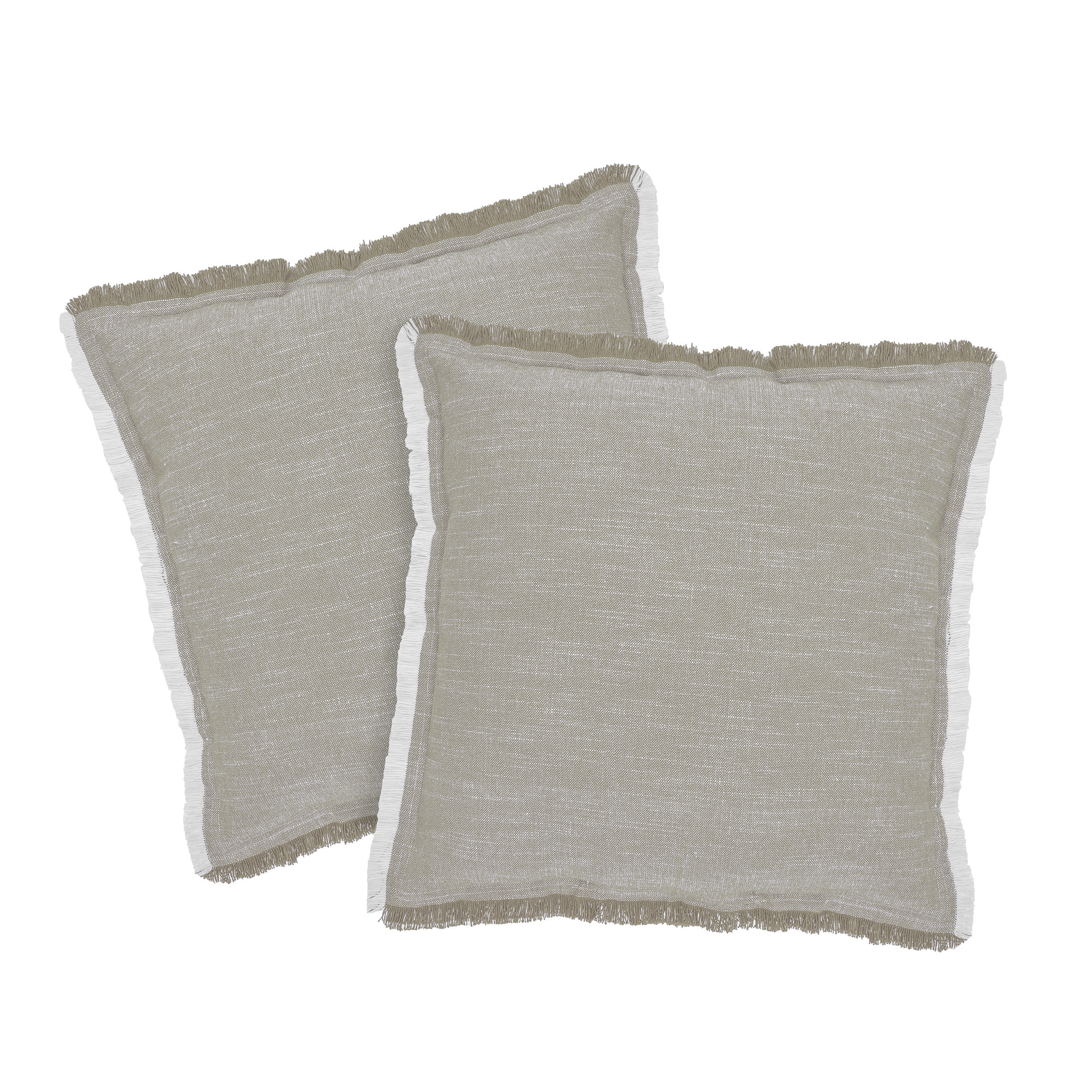 Better Homes & Gardens 20" x 20" Linen Taupe Cotton Decorative Pillows (2 Count) | Walmart (US)