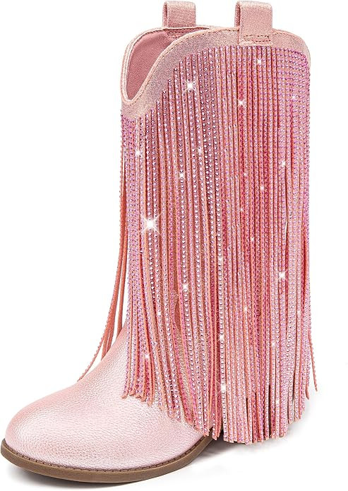 Rhinestone Fringe Cowgirl Boots for Girls Cowboy Boots for Kids | Amazon (US)