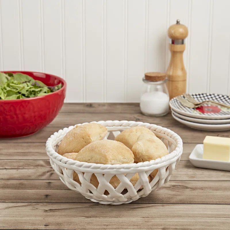 Dolly Parton 9.5" Round Bread Basket, White | Wayfair North America