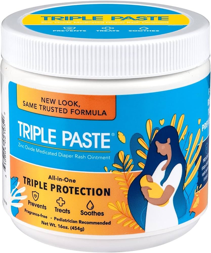 Triple Paste Diaper Rash Cream for Baby - 16 Oz Tub - Zinc Oxide Ointment Treats, Soothes and Pre... | Amazon (US)