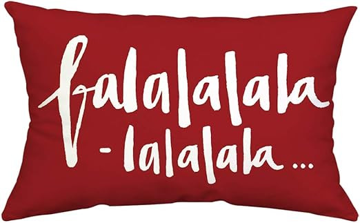GTEXT Christmas Decor Throw Pillow Cover Holiday Decor Falalalala. Cuhion Cover Case for Couch So... | Amazon (US)