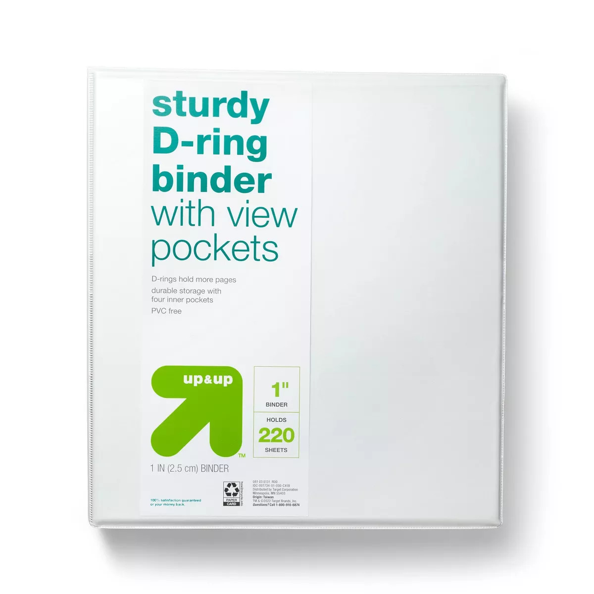 1" 3 Ring Binder Clear View - up & up™ | Target