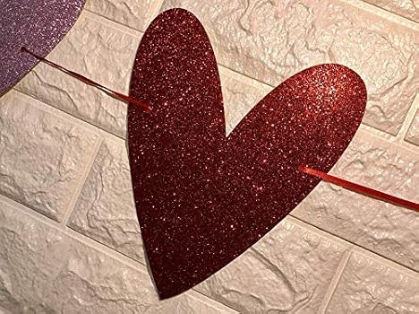 2Pcs Pink and Red Heart Garland Banner for Valentines Day Decorations,Heart Decorations,Valentine... | Amazon (US)