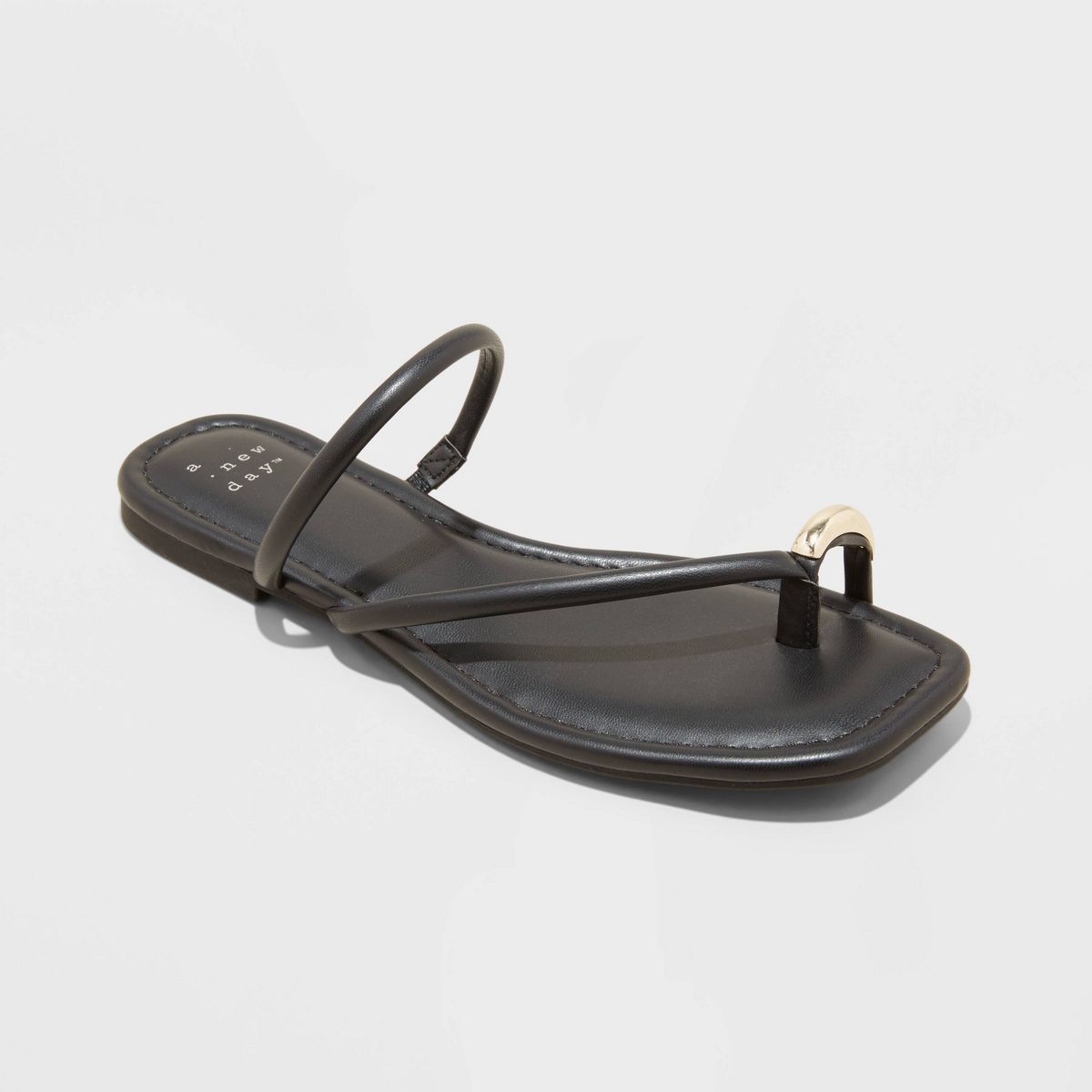Women's Hanna Toe Ring Thong Sandals - A New Day™ Black 10 | Target