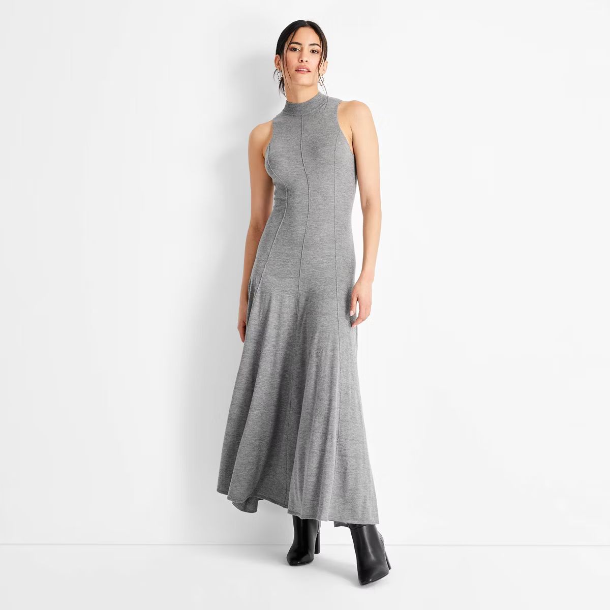 Women's Sleeveless Trumpet Maxi Sweater Dress - Future Collective Gray | Target