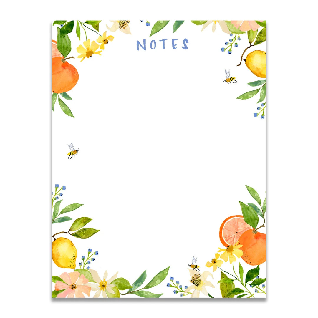 Citrus Notepad Orange Blossoms and Lemons Stationery & Office Accessories Gifts - Etsy | Etsy (US)