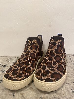 ROTHY'S Chelsea Boot in Wildcat Cheetah Printed Fabric High Top Sneakers 6.5 | eBay US