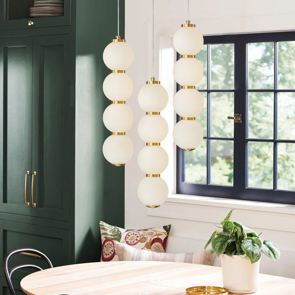Wrought Studio\u2122 Khadra 1 - Light Stacked Glass LED Single Pendant | Wayfair North America
