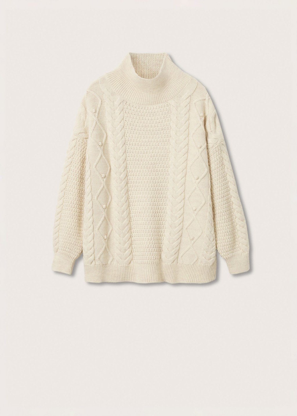 Cable Knit Sweater | Cream Sweater | MANGO (US)