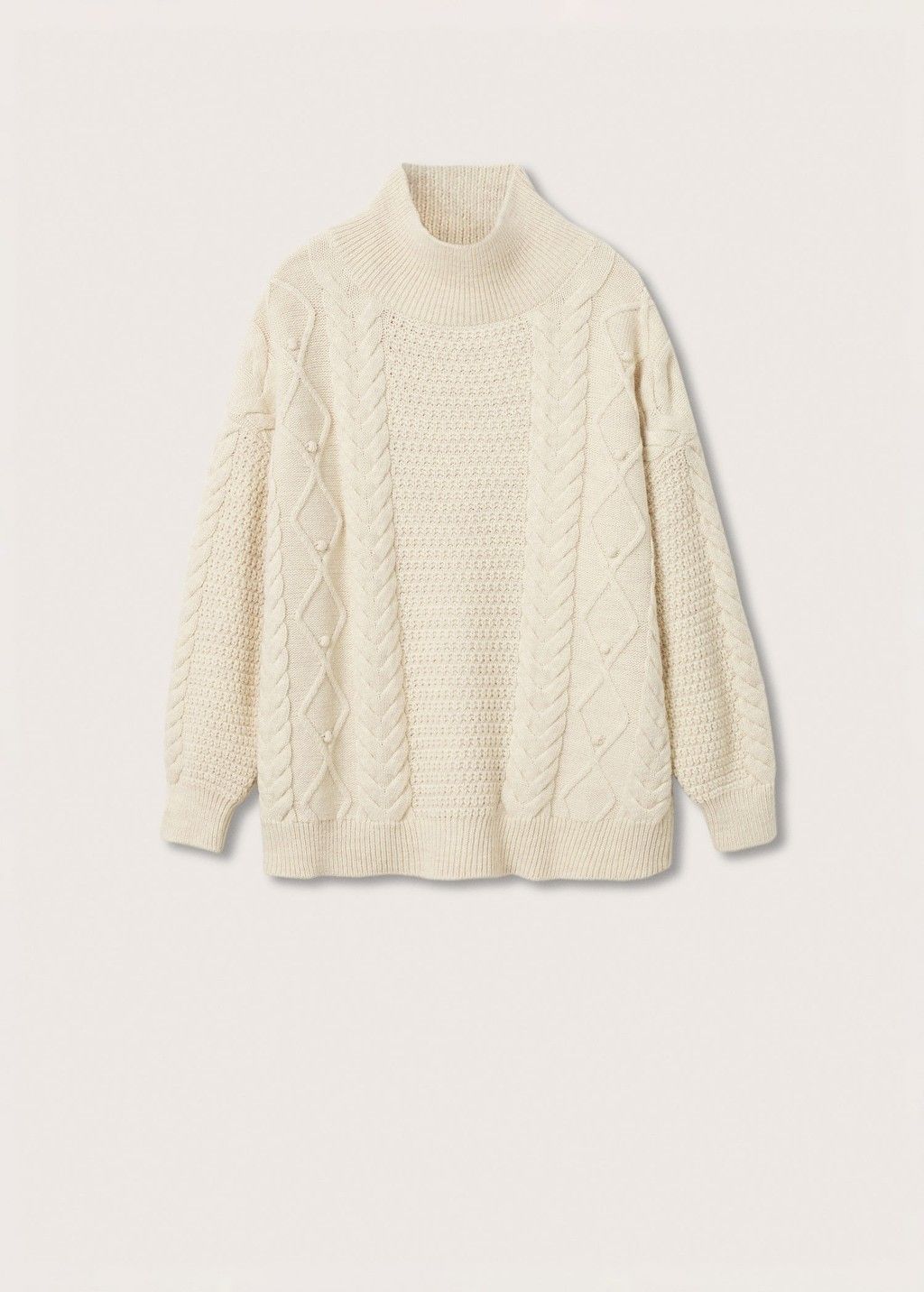 Cable Knit Sweater | Cream Sweater | MANGO (US)