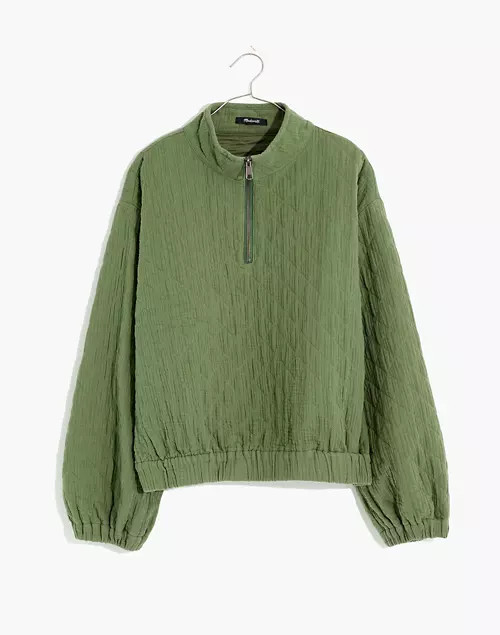 Plus Diamond Jacquard Half-Zip Pullover Top | Madewell