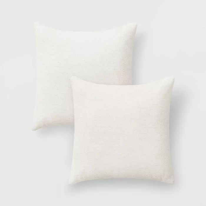 2pk 18"x18" Solid Chenille Square Throw Pillows | Target