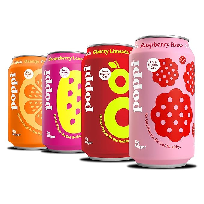 POPPI Sparkling Prebiotic Soda w/ Gut Health & Immunity Benefits, Beverages w/ Apple Cider Vinega... | Amazon (US)