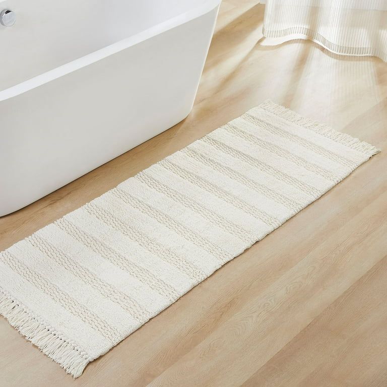 My Texas House Lancaster Fringe Cotton Bath Runner, Ivory, 24" x 60" - Walmart.com | Walmart (US)