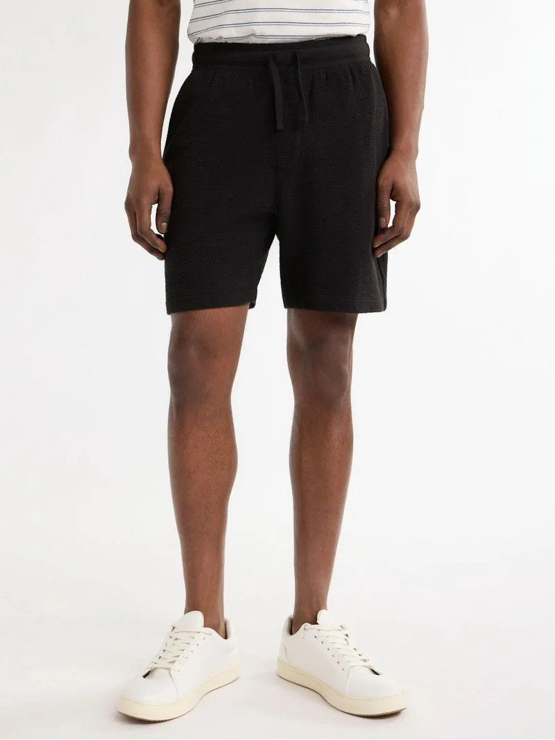 Free Assembly Men's Textured Cotton Pull On Shorts, 7" Inseam, Sizes XS-3XL | Walmart (US)