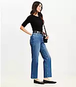 Petite High Rise Straight Jeans in Bright Vintage Wash | LOFT