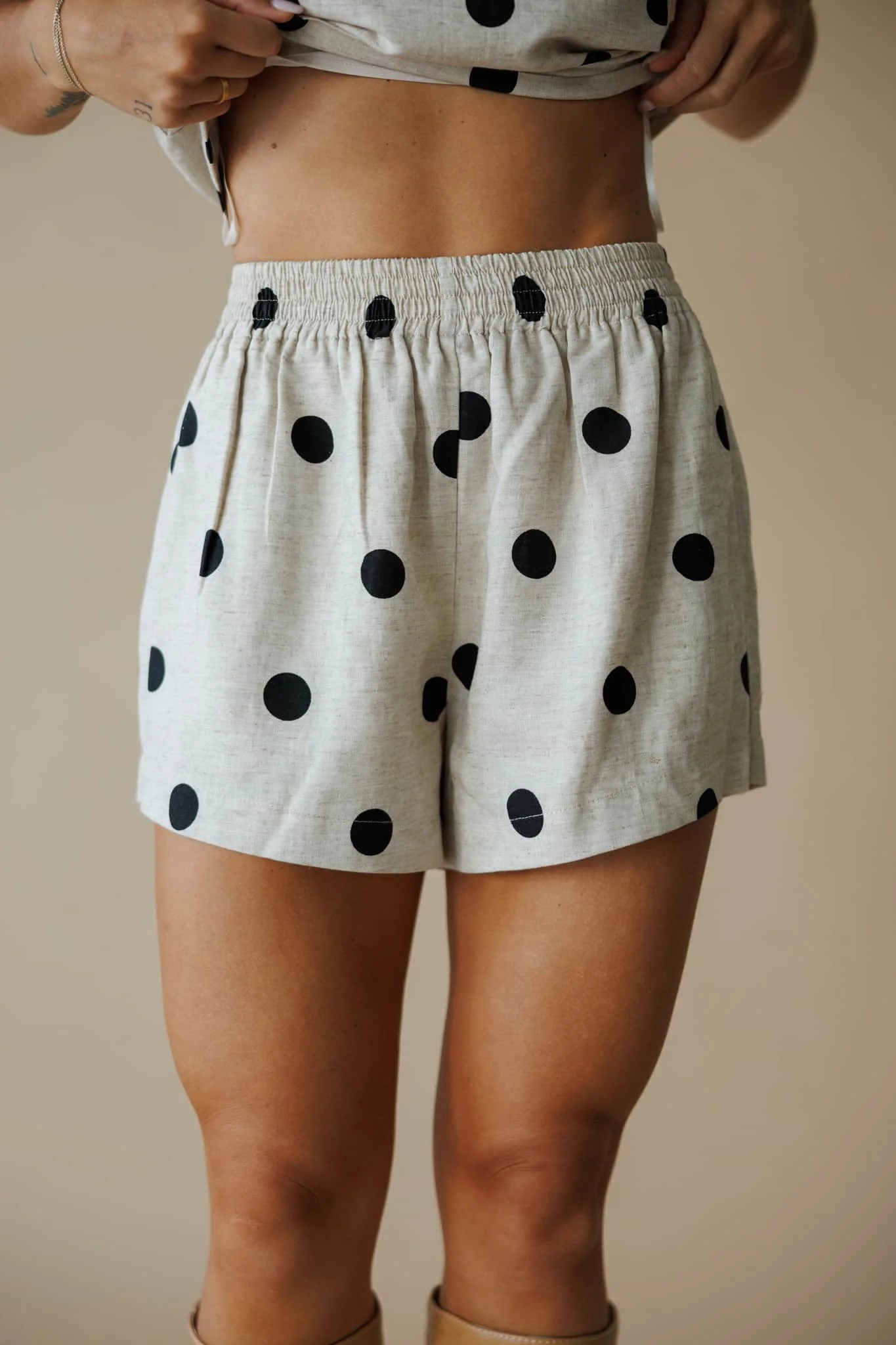Linen Polka Dot Shorts | Lane 201 Boutique