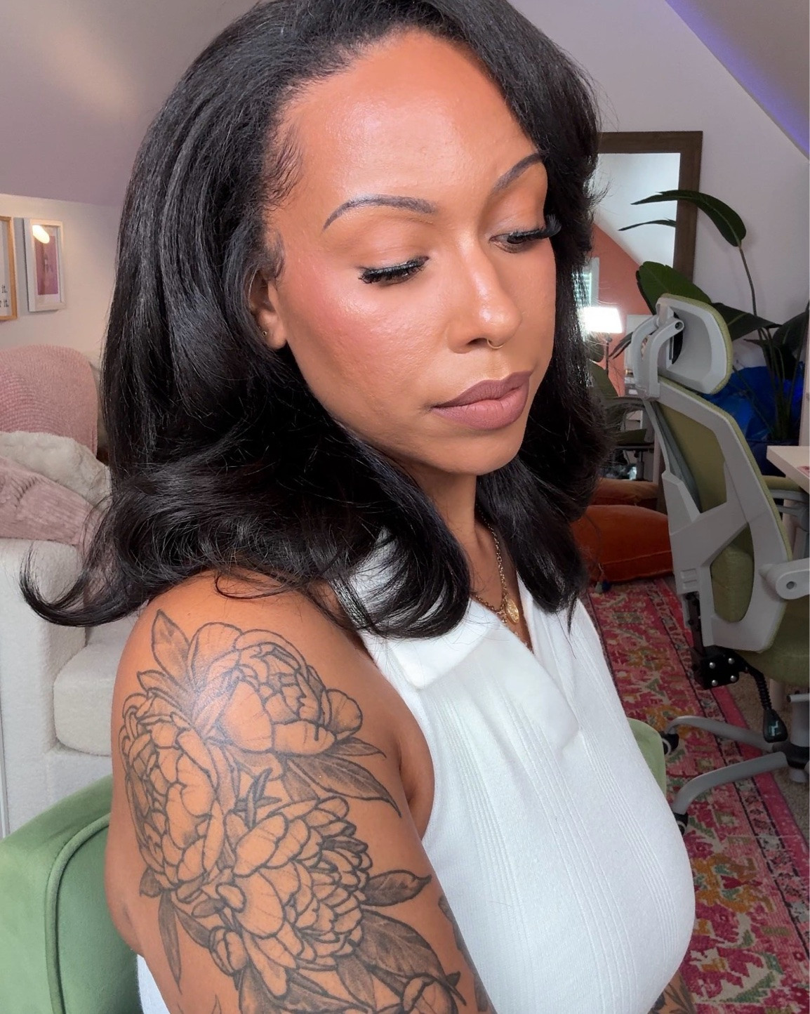 Synthetic Half Wig under $25: Outre Poppy in color 2 

This color is currently sold out, keep an eye out for restocks.

#LTKBeauty #LTKootd #LTKgrwm