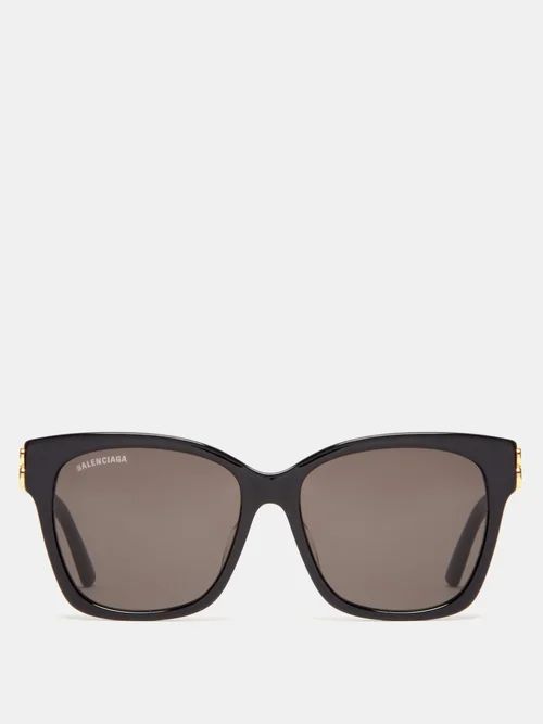 Balenciaga - Bb-logo Square Acetate Sunglasses - Womens - Black Grey | Matches (US)