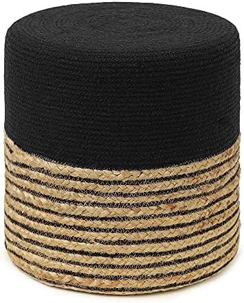 Cylindrical Color Blocked Braided Black Natural | Amazon (US)