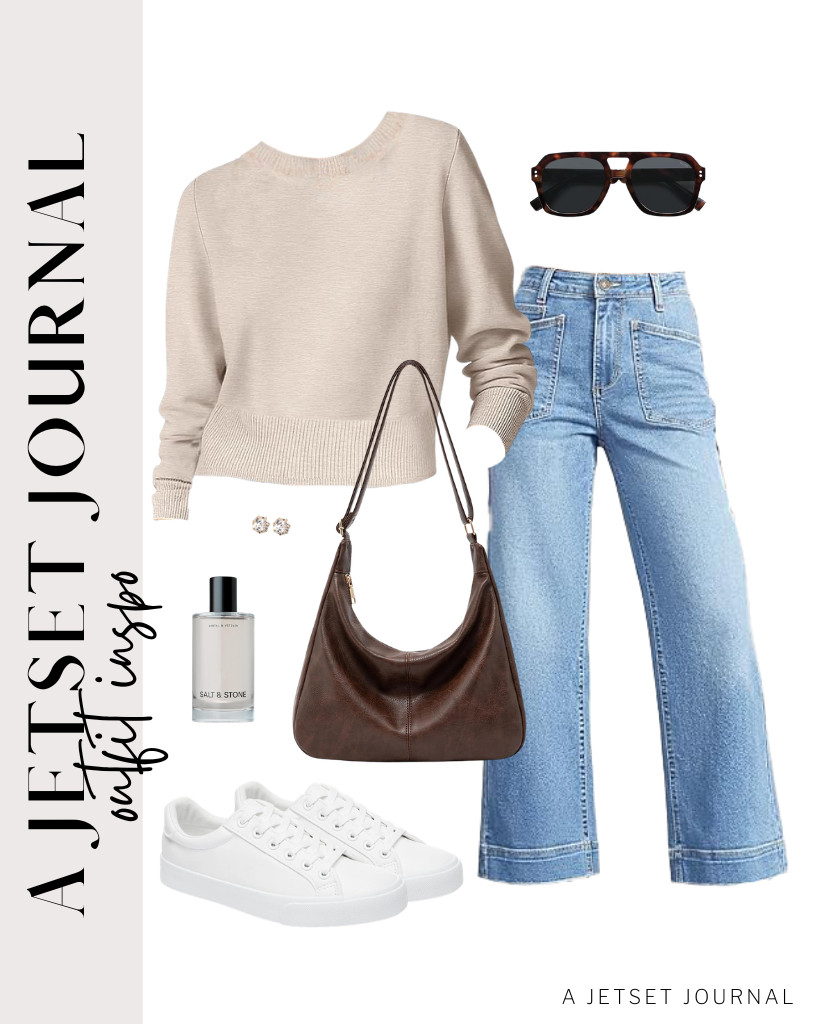 You can pair this ANRABESS sweater with Cicy Bell wide-leg jeans for your next outfit. Style it with this shoulder bag and step into a pair of SERNIAL tennis shoes. Finish the look with these stud earrings.

#LTKSeasonal #LTKSaleAlert #LTKTravel
 

 