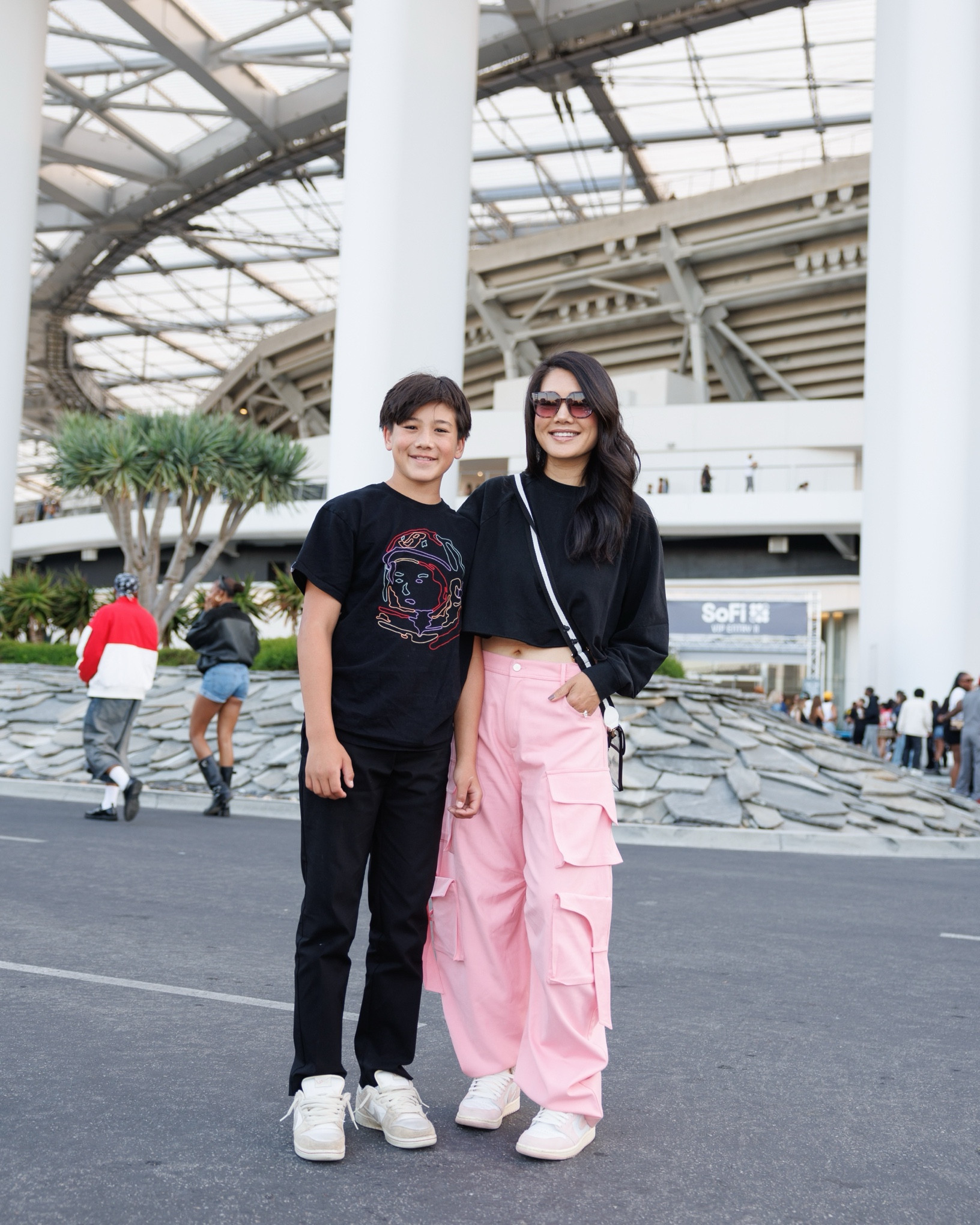 Love dressing up a cargo pant. These Mother of All’s come in pink and black. I also tagged a few other favorites pants. Dress it up with a cropped lace top and heels or dress down with sneaks and a zip up hoodie! 