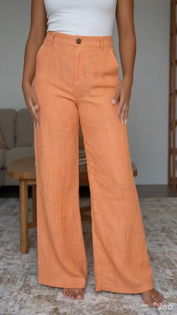 Spring into effortless style with these cotton linen wide-leg pants perfect for that glow-up vibe!