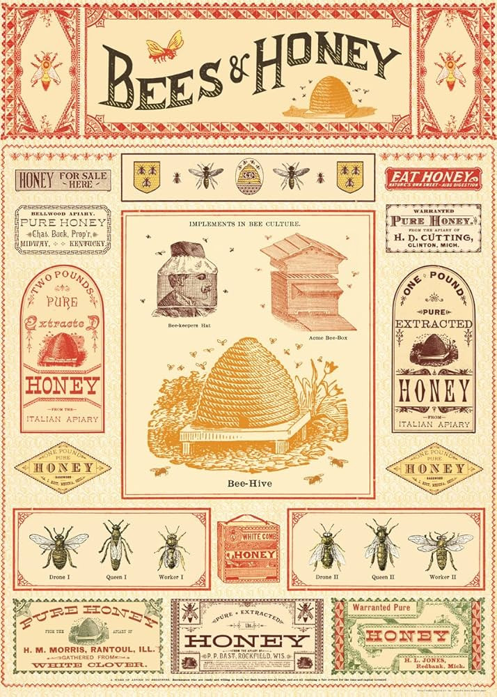 Cavallini Papers & Co. Inc., Bees and Honey Wrap (WRAP/BEE) | Amazon (US)