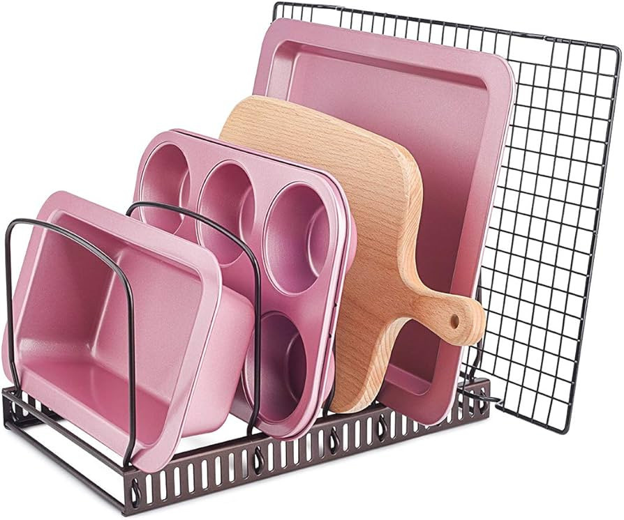 Toplife 10+ Bakeware Organizer Rack for Kitchen Bakeware, Cookware, Dinnerware, Cutting Boards, P... | Amazon (US)