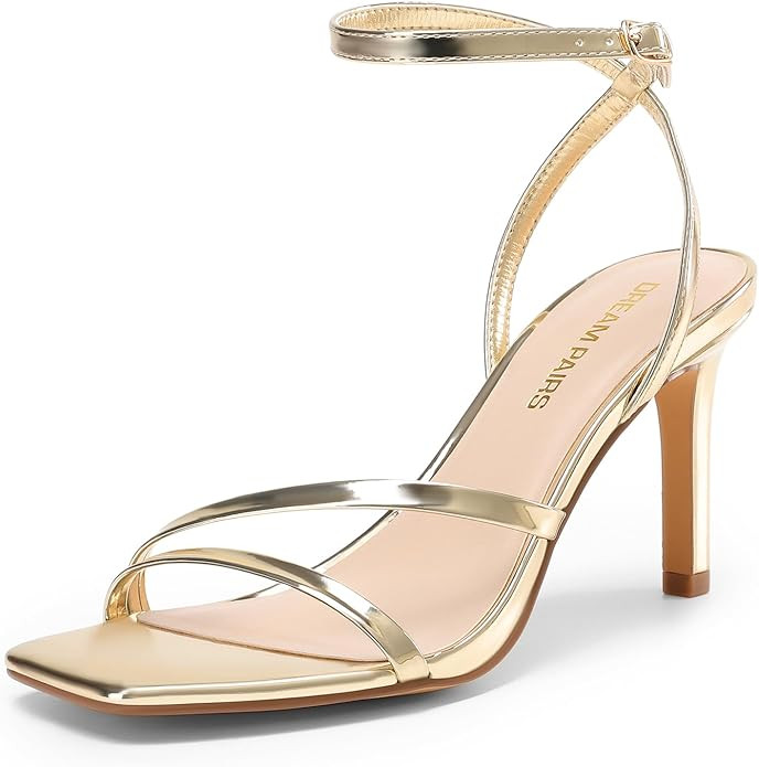 DREAM PAIRS Women’s High Stilettos Heels Open Toe Square Sandals Ankle Strap Pumps Sexy Comfort... | Amazon (CA)