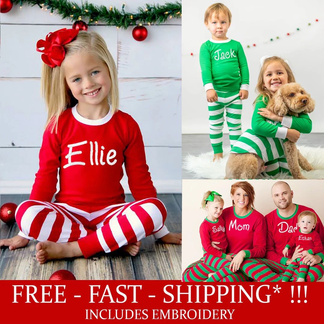 Family Christmas Pajamas Matching Christmas Pajamas - Etsy | Etsy (US)
