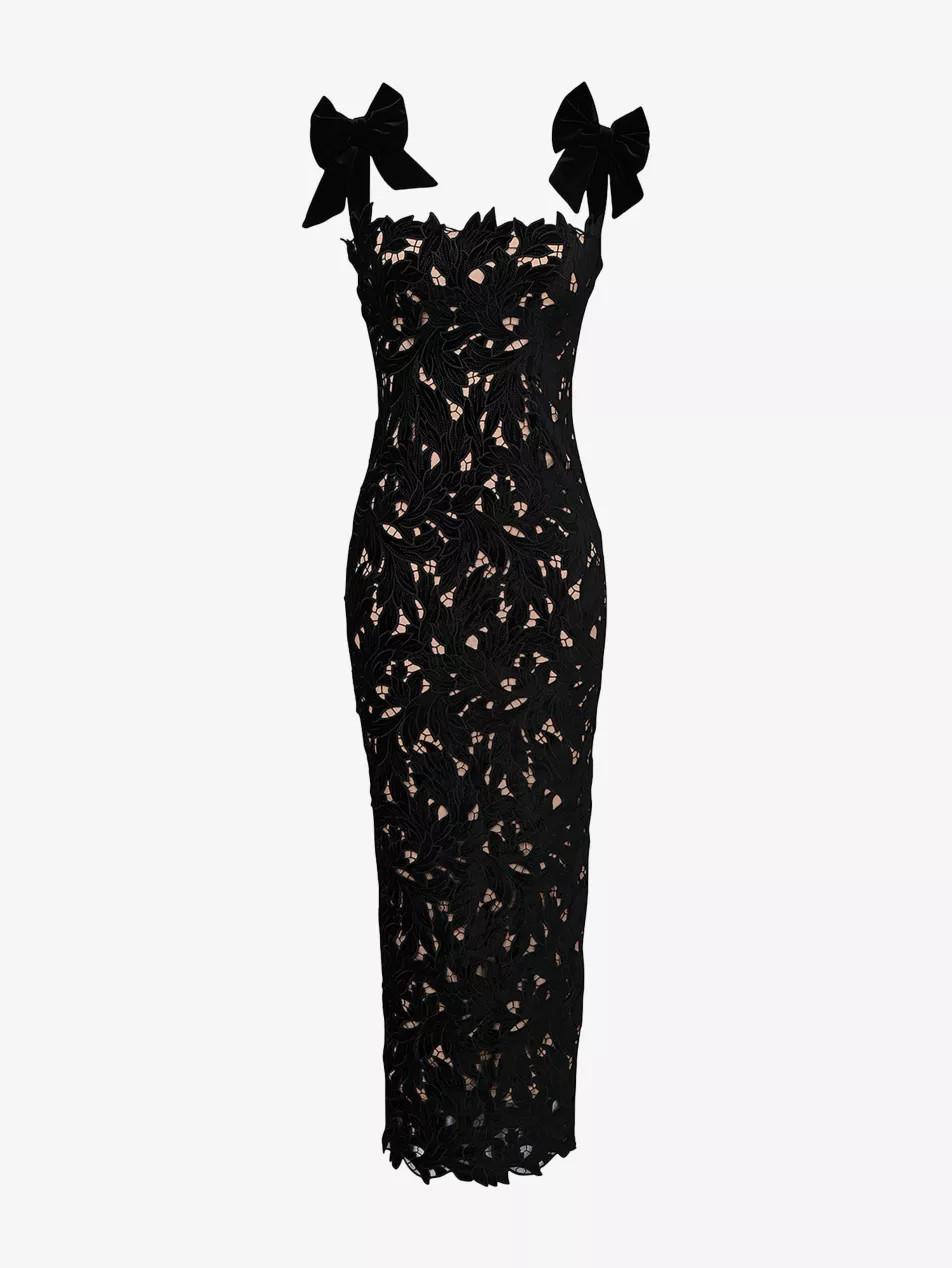 Tiff Floral-Lace Slim-Fit Woven Maxi Dress | Selfridges