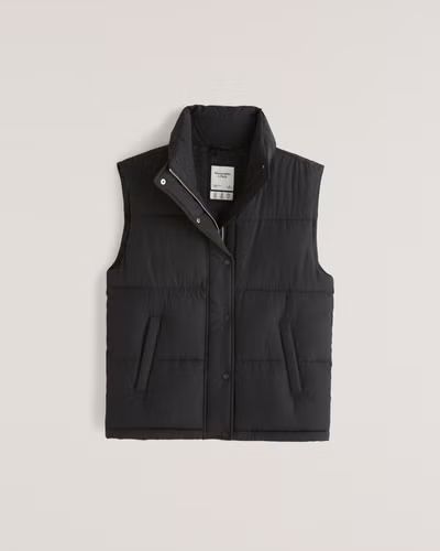 Vegan Leather Puffer Vest | Abercrombie & Fitch (US)