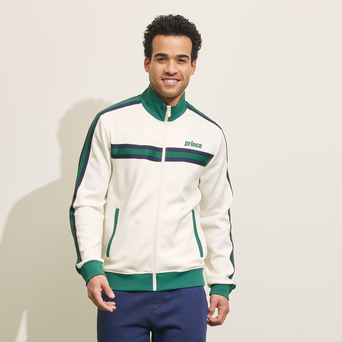 Prince Pickleball Men's Zip-Front Track Jacket - Cream | Target