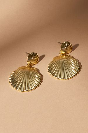 18K Gold Shell Dangle Earrings | Altar'd State | Altar'd State