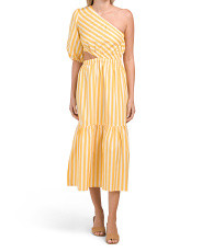 One Shoulder Striped Dress With Cut Out | Marshalls