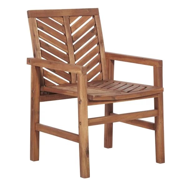 Brown Chevron Outdoor Wood Patio Chairs by Manor Park, Set of 2 | Walmart (US)