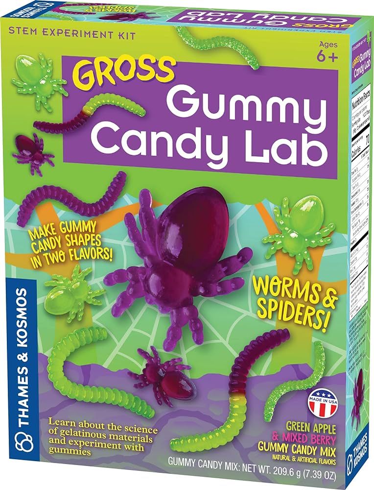 Gross Gummy Candy Lab - Worms & Spiders! Sweet Science STEM Experiment Kit, Make Your Own Plant-Base | Amazon (US)