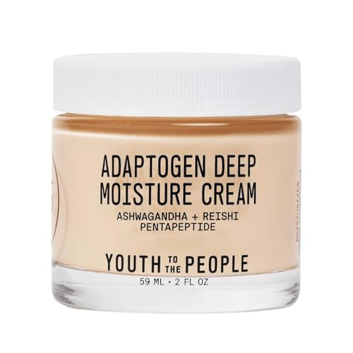 Youth To The People Adaptogen Deep Moisture Cream, Travel Size (2 fl oz), Fragrance-free Face Moisturizer, Squalane, Ashwagandha + Reishi Mushroom, Suited for Dry + Sensitive Skin, Vegan | Amazon (US)