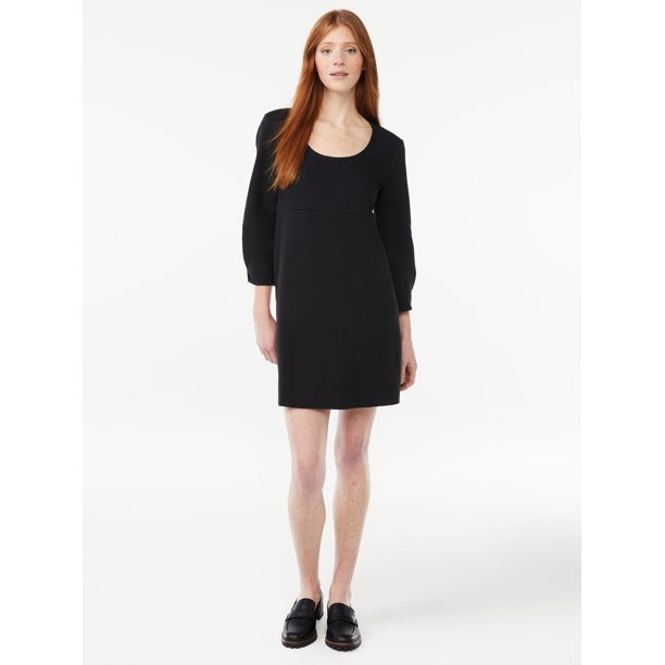 Free Assembly Women's Pleated U Neck Mini Dress | Walmart (US)