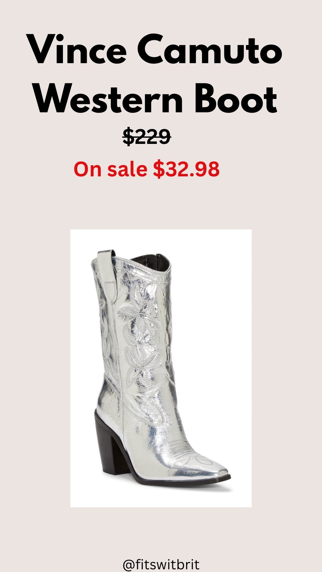 Vince Camuto Western Boot on sale $32.98.

#LTKSaleAlert