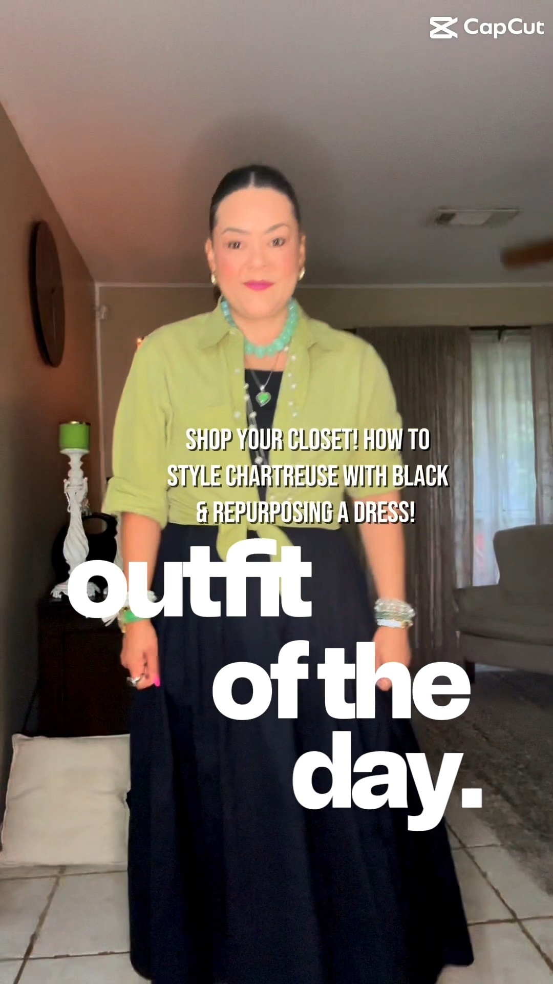 Dress Hack with a chartreuse top and pops of green! @walmart

#LTKootd #LTKOver40 #LTKMidsize