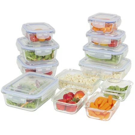 Best Choice Products Assorted Glass Food Container Storage Set w/ BPA-Free Lids | Walmart (US)