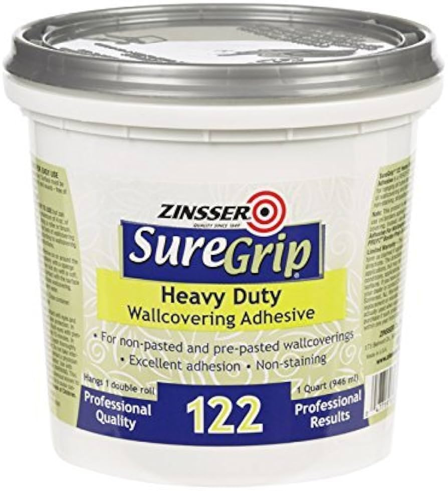 Zinsser 69384 1 Quart Clear SureGrip Strippable Wall Covering Adhesive (3 Pack) | Amazon (US)