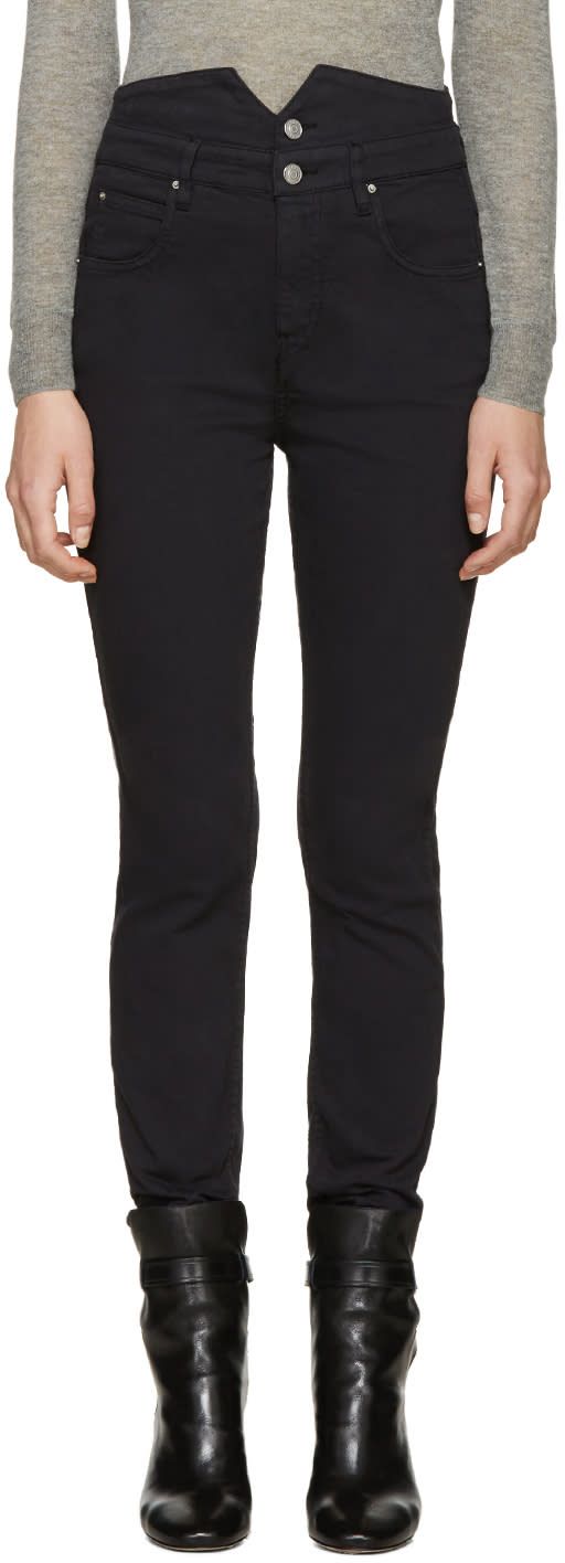 Isabel Marant Etoile Black High-rise Earley Jeans | SSENSE