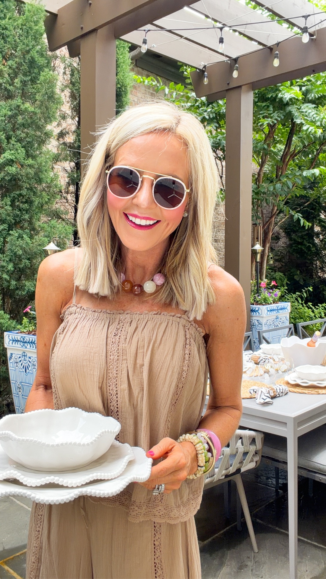 #ad • everyday is a special occasion with @Wayfair… set the table with your best dinnerware, use the fancy napkins, and get outside this summer and entertain Al fresco!! #wayfair #wayfairpartner #wishyouwerehere #outdoor