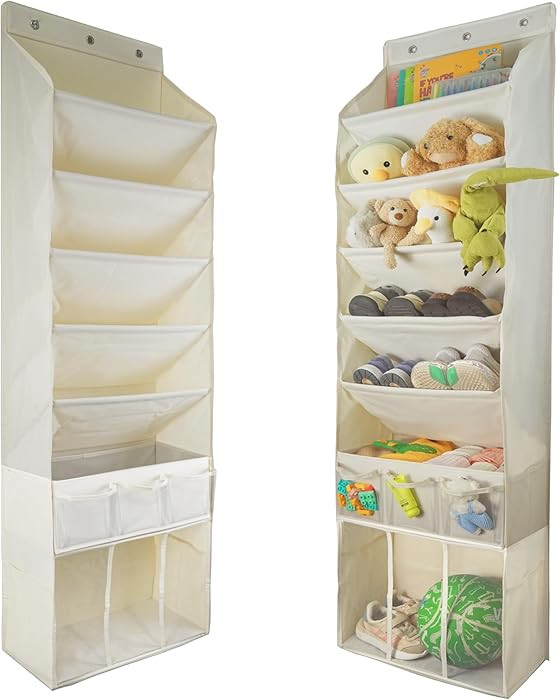 3in1 Over The Door Shoe Organizer with 5 Slanted Compartments,Removable Storage Bin & Transparent... | Amazon (US)