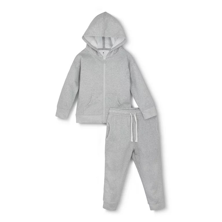 Little Star Organic Toddler Unisex 2 Pc Long Sleeve Hoodie and Jogger Pants Set, Size 12M-5T | Walmart (US)